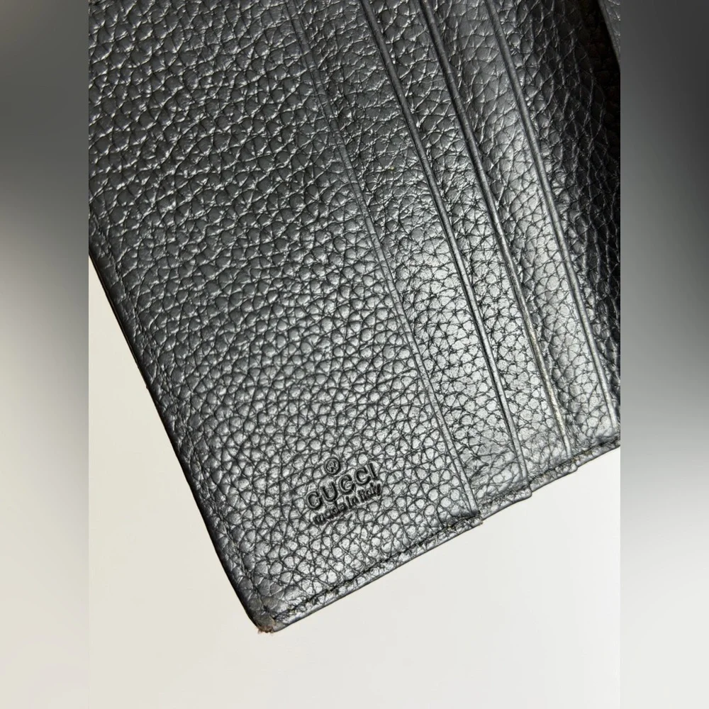 Gucci Guccissima Heart Embossed Black Leather Wallet